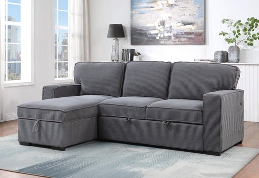 U0203 LIGHT GREY REVERISBLE PULL OUT SOFA BED - Golden Home Furniture (Columbus, OH) - Multi Location