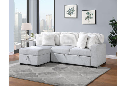 U0204 LIGHT GREY/WHITE REVERSIBLE PULL OUT SOFA BED - Golden Home Furniture (Columbus, OH) - Multi Location