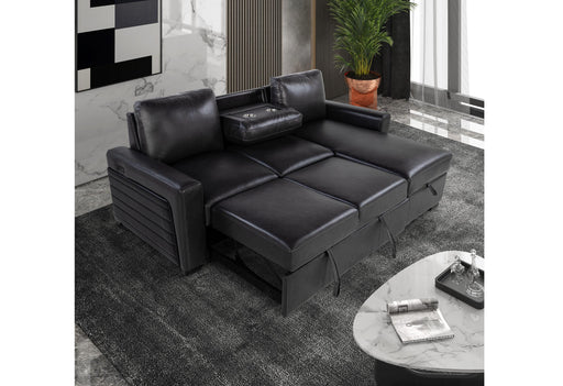 U1830 BLANCHE CHARCOAL/BLACK SOFA BED WITH USB AND DDT - Golden Home Furniture (Columbus, OH) - Multi Location