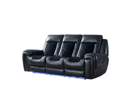 U0700 BLANCHE BLACK/VELVET POWER RECLINING SOFA WITH LED - Golden Home Furniture (Columbus, OH) - Multi Location