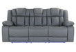 U7068 GREY 10 POWER RECLINING SOFA WITH DDT, WC AND LED - Golden Home Furniture (Columbus, OH) - Multi Location