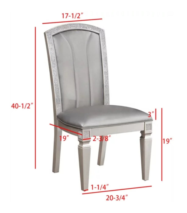 Crown Mark Klina Glam Dining Side Chair in Light Gray (Set of 2) - Golden Home Furniture (Columbus, OH) - Multi Location