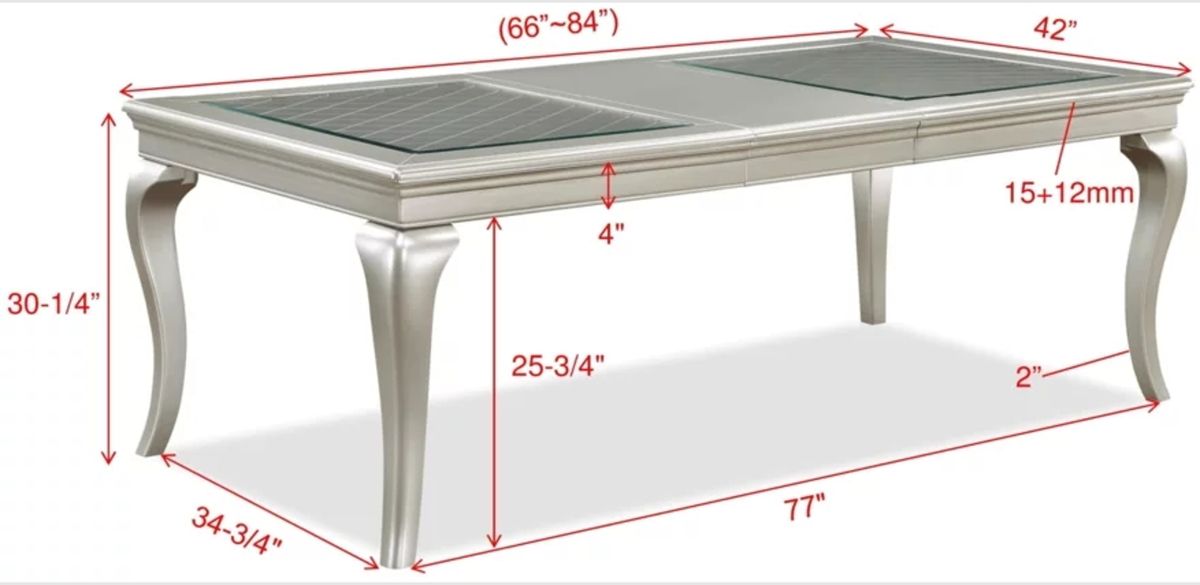 Crown Mark Furniture Caldwell Dining Table in Light Champagne - Golden Home Furniture (Columbus, OH) - Multi Location